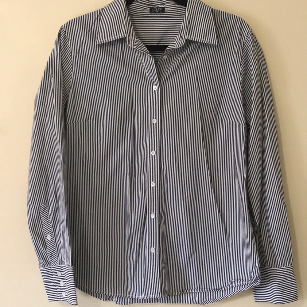 J. Crew Factory black and white stripped shirt
